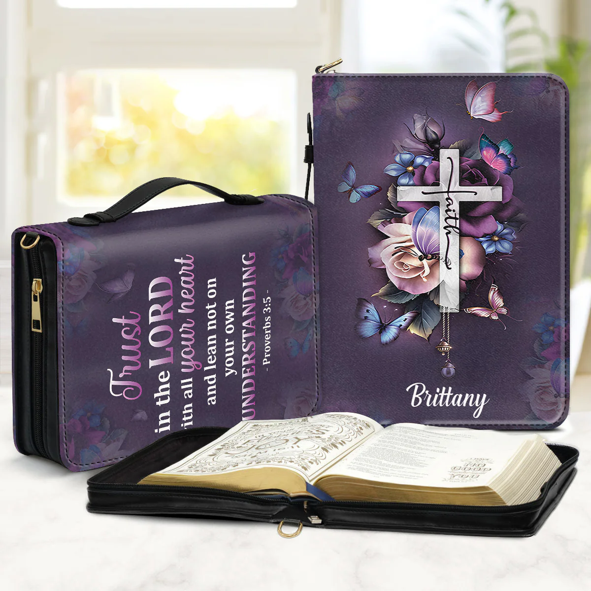 Trust In The Lord With All Your Heart - Thoughtful Gift For Christians - Personalized Bible Covers - AT4080724 - Image 2