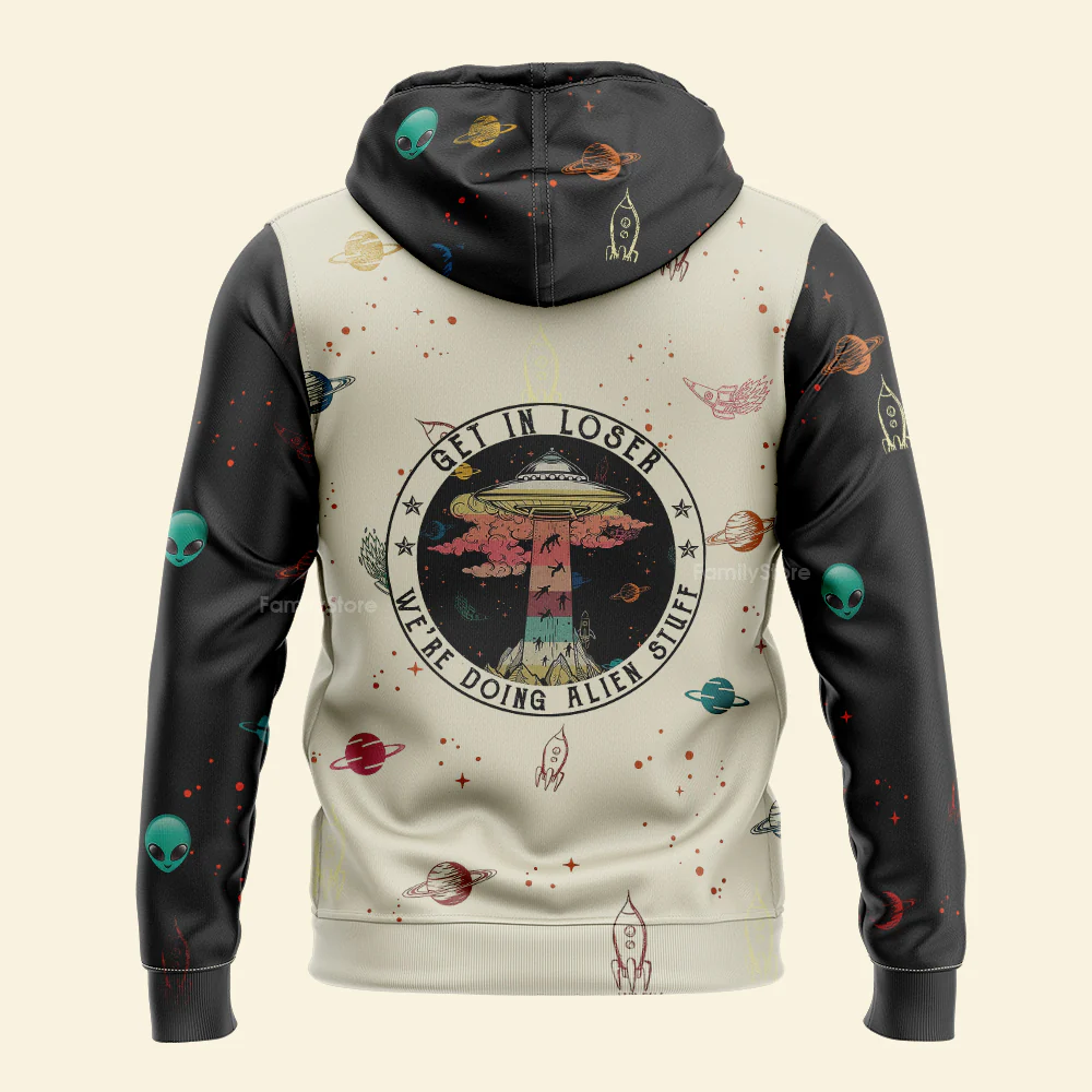 UFO Vintage Hoodie For Men And Women - Image 4