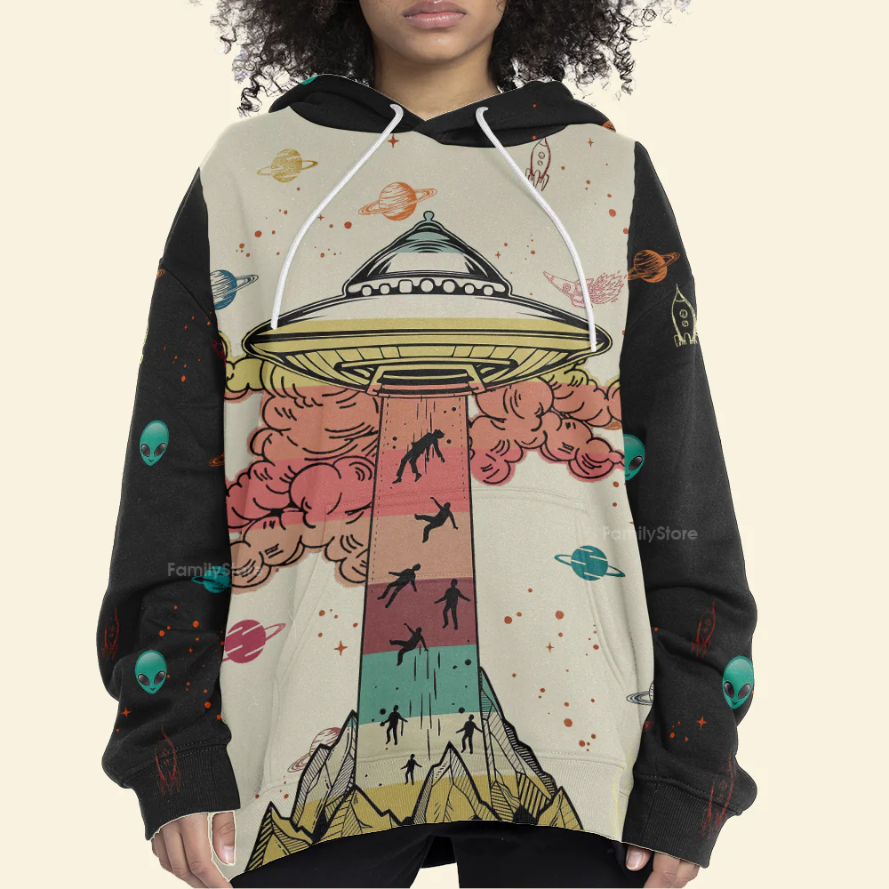 UFO Vintage Hoodie For Men And Women - Image 5