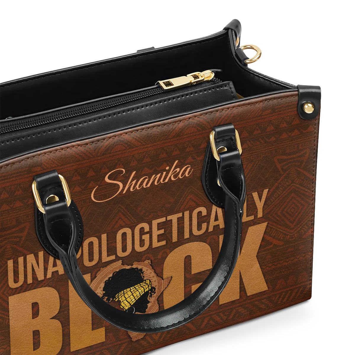 Unapologetically Black - Personalized Leather Handbag | HN02 - Image 4
