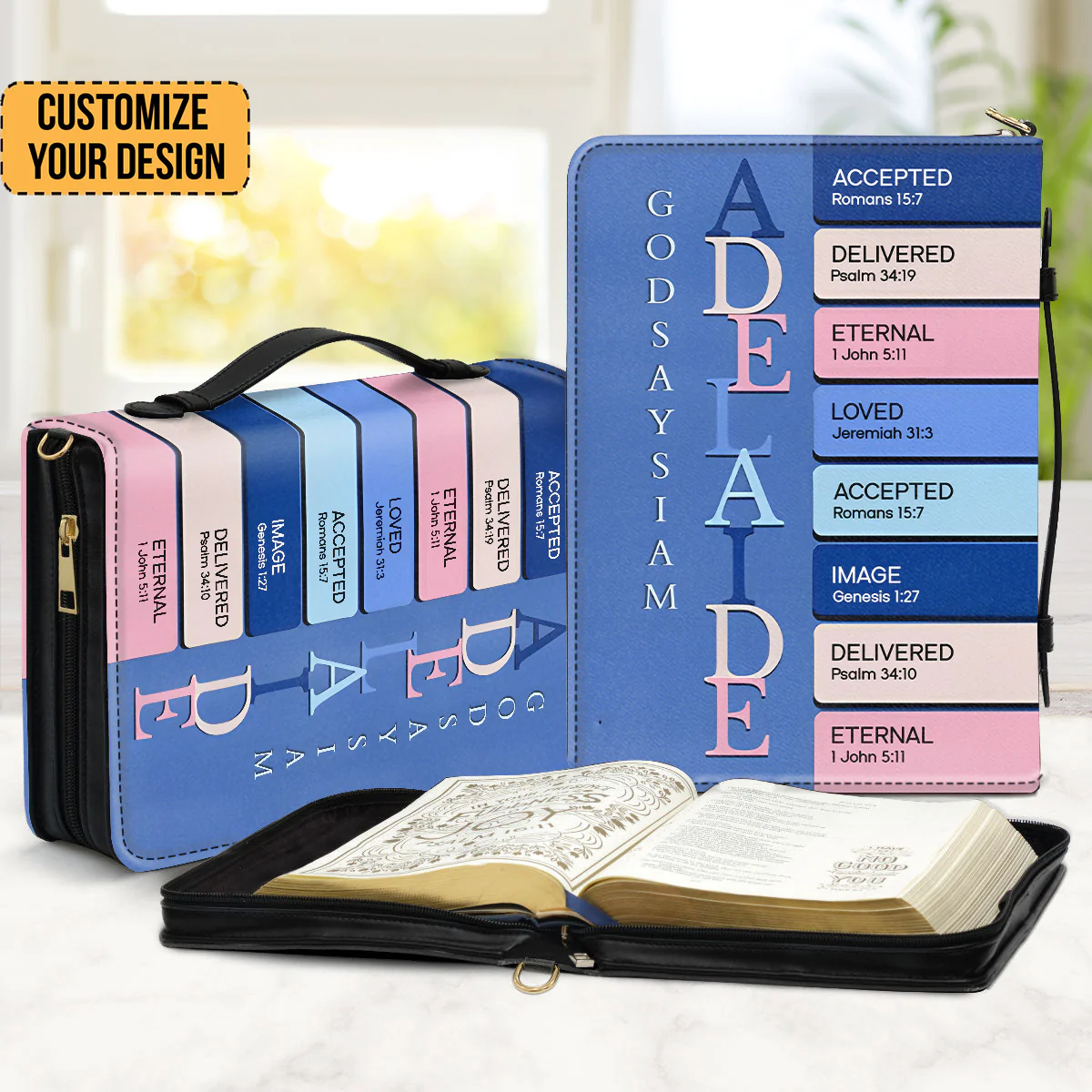 Uncover The Sacred Meaning Of Your Name - Personalized Bible Cover | YMQ Blue - Image 2