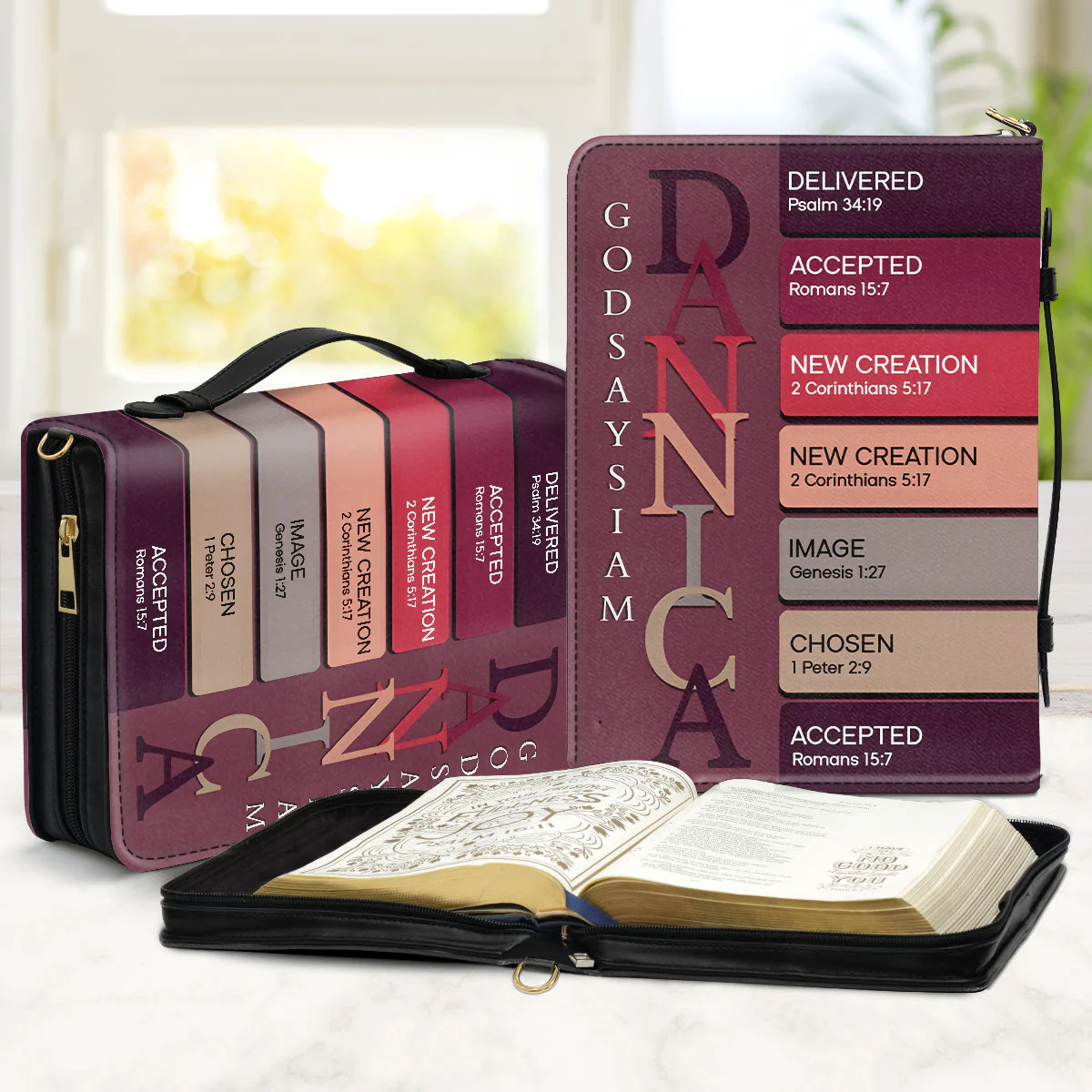 Uncover The Sacred Meaning Of Your Name - Personalized Bible Cover | YMQ Red
