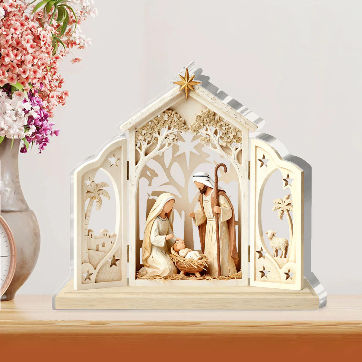 Under The Star Of Bethlehem Love Was Born - Custom Shaped Squared Acrylic Plaque HL128 - Image 2