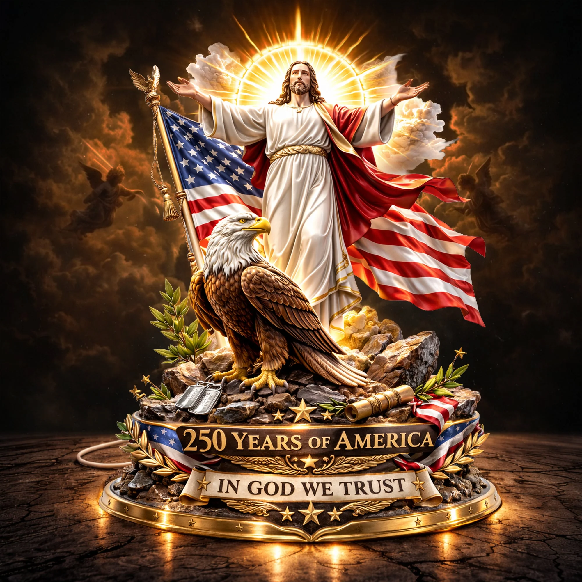 United In Faith 250 Years Anniversary - Shape Acrylic Plaque - Gifts For Patriotics