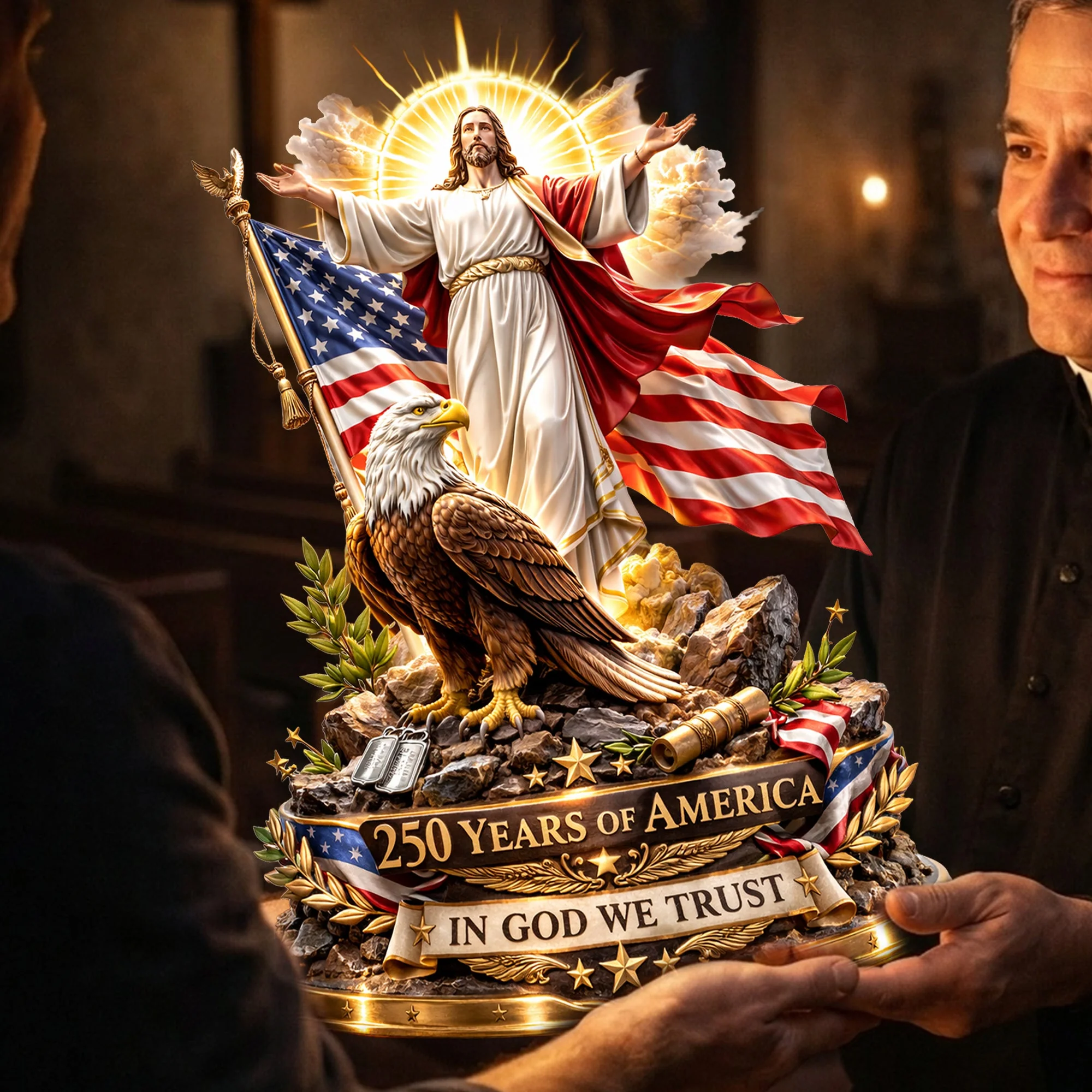 United In Faith 250 Years Anniversary - Shape Acrylic Plaque - Gifts For Patriotics - Image 2