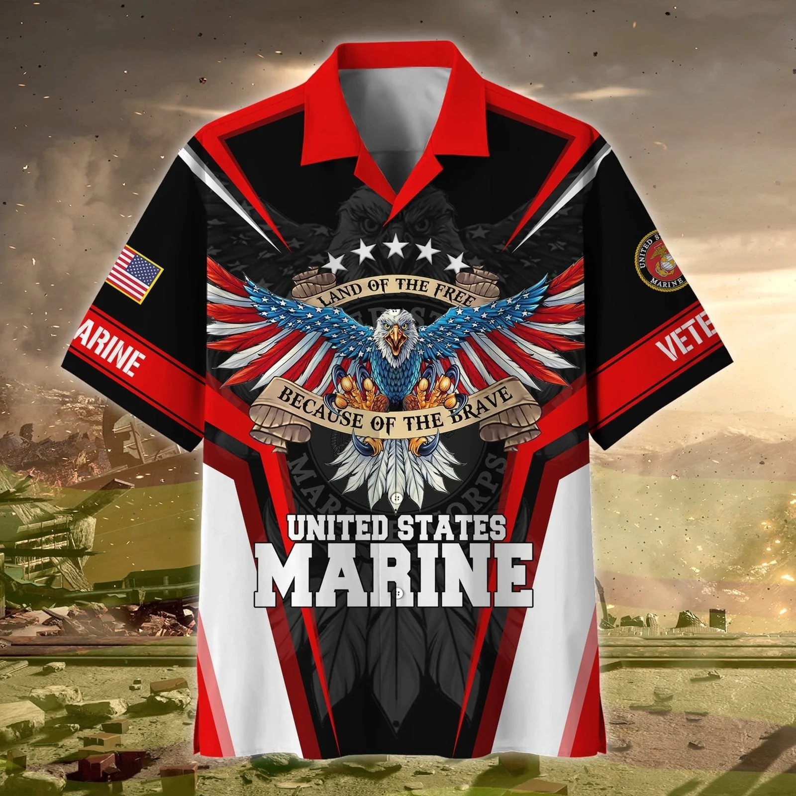 United States Marine Corps - Hawaiian Shirt - Patriotic Gift For Veterans | HN02