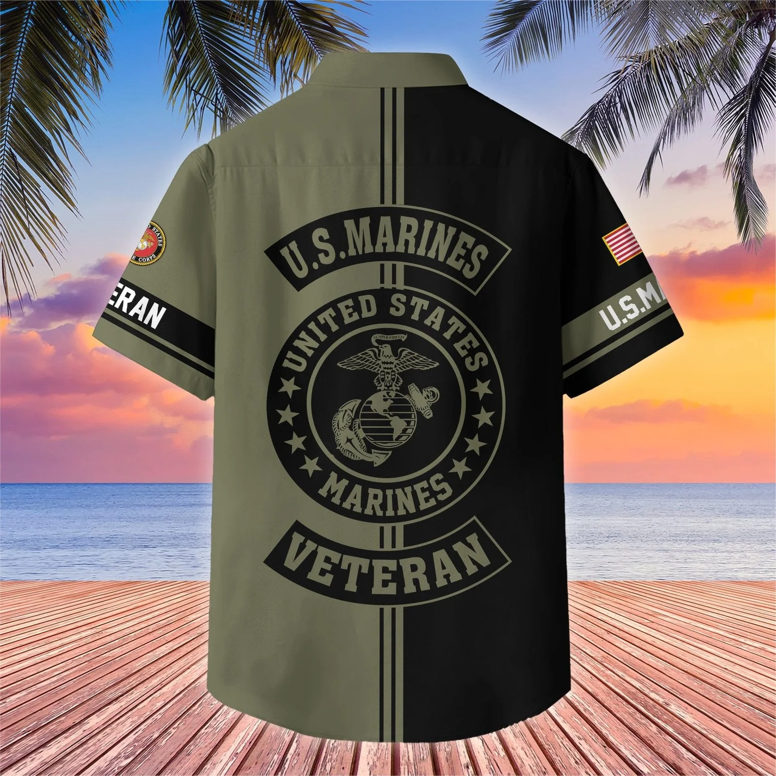 United States Marines - Hawaiian Shirt -  Patriotic Gift For Veterans | HN02 - Image 4