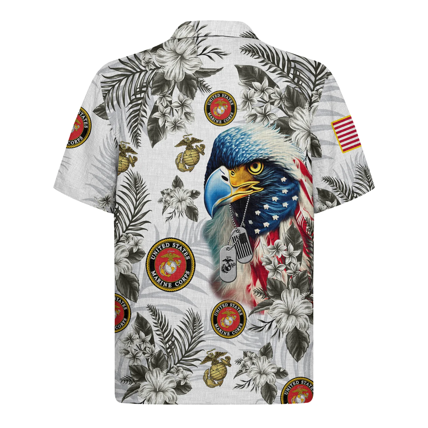 United States Marines With Eagle Floral - Hawaiian Shirt - Patriotic Gift For Veterans | HN02 - Image 3