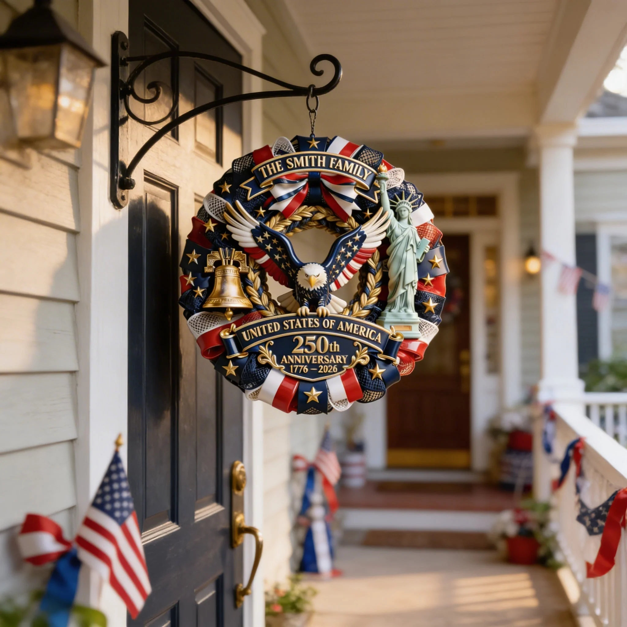 United States Of America 250th Anniversary - Personalized Wood Sign - Patriotic Gift For Family | HN02 - Image 2