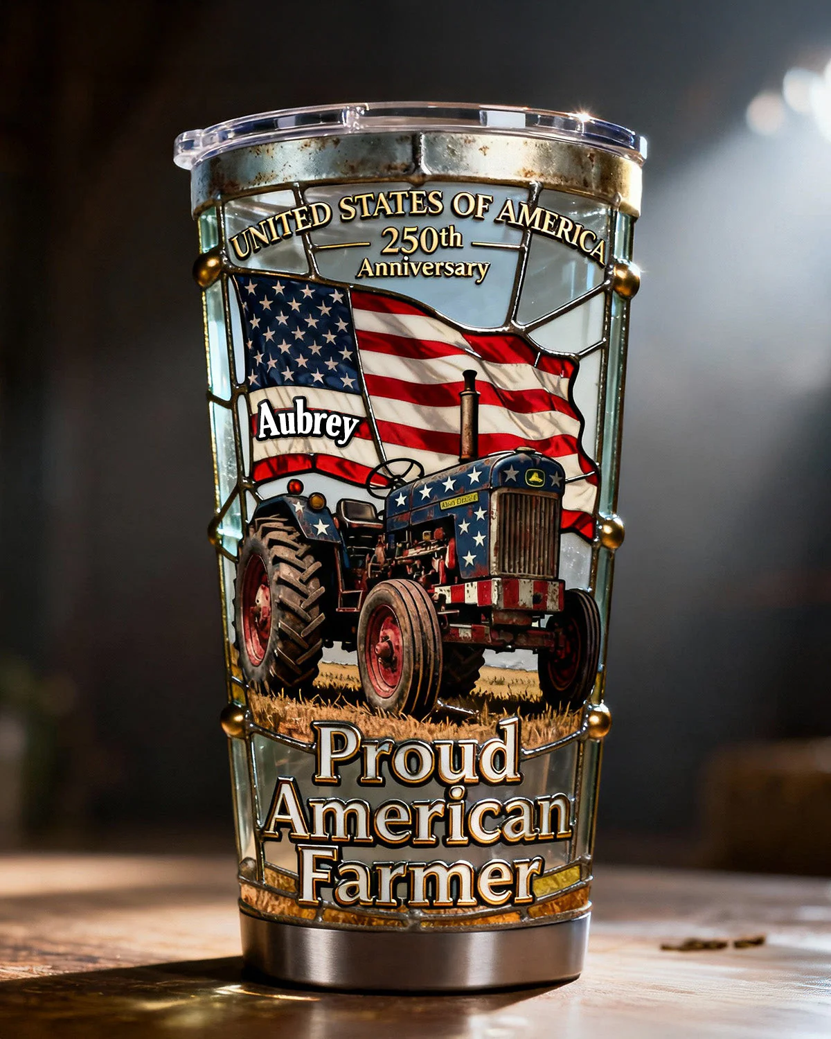 United States Of America Proud American Farmer - Personalized Tumbler - Gifts For Farmers HH01 - Image 2