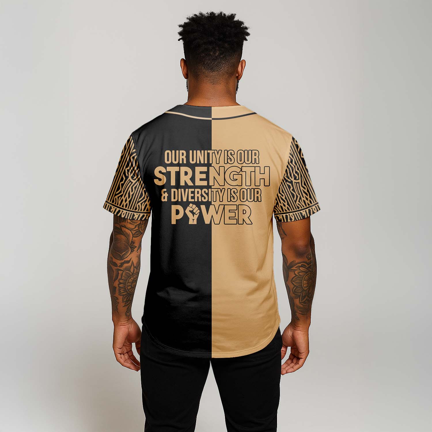 Unity & Diversity Is Power - African American Baseball Jersey - Gift for Black Dad, Grandpa, Husband - Image 5