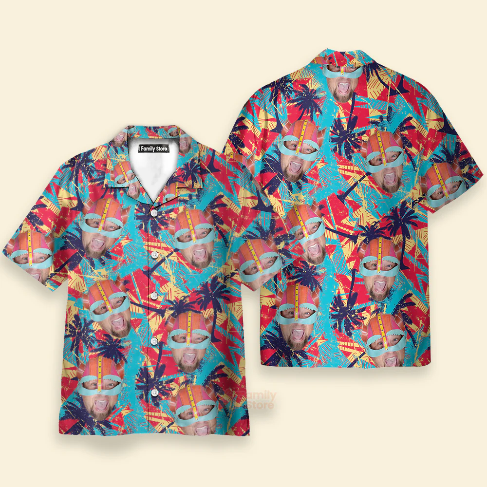 Urban Geometric Palms Tree Your Logo Custom Hawaiian Shirt PN302091Lb - Image 2