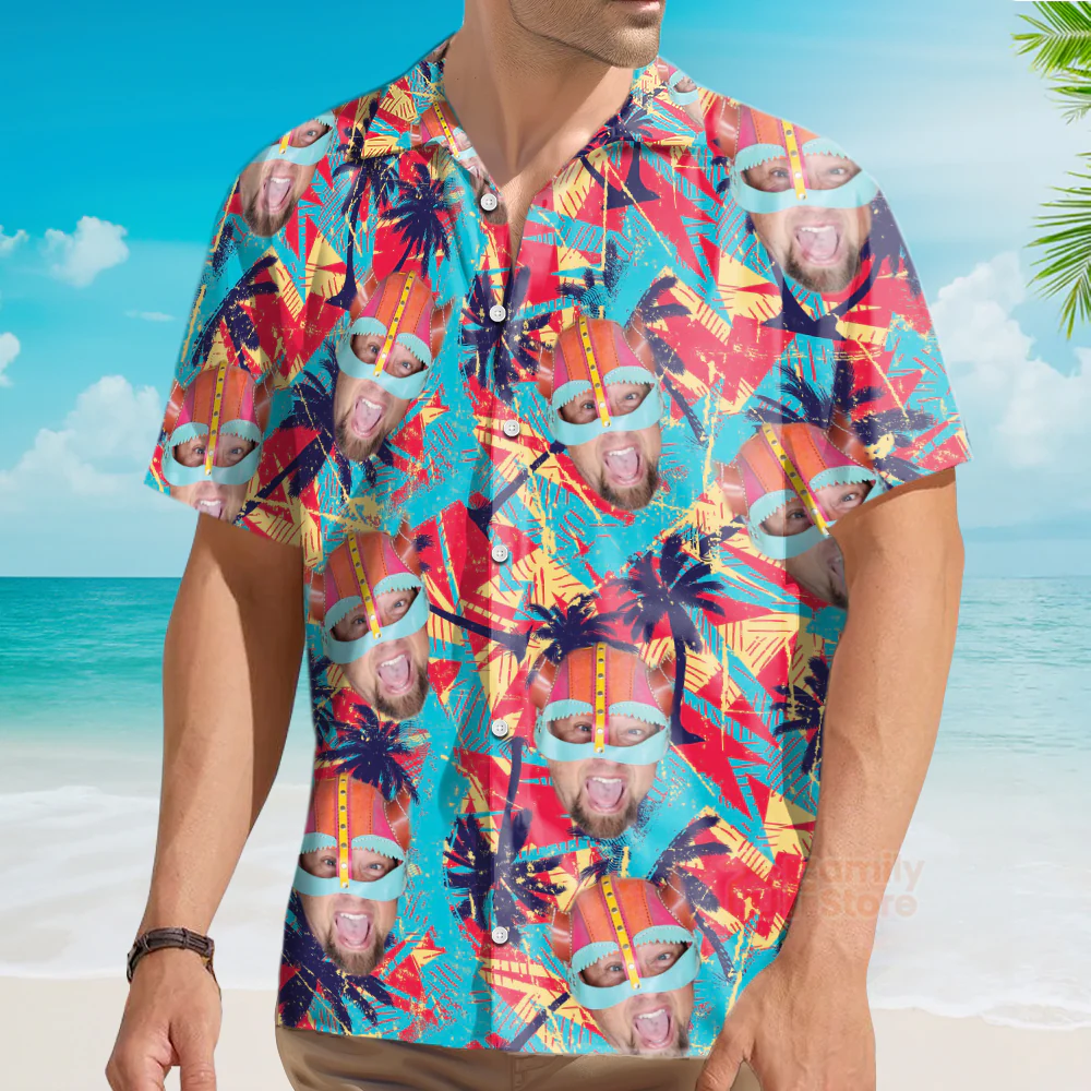 Urban Geometric Palms Tree Your Logo Custom Hawaiian Shirt PN302091Lb - Image 3