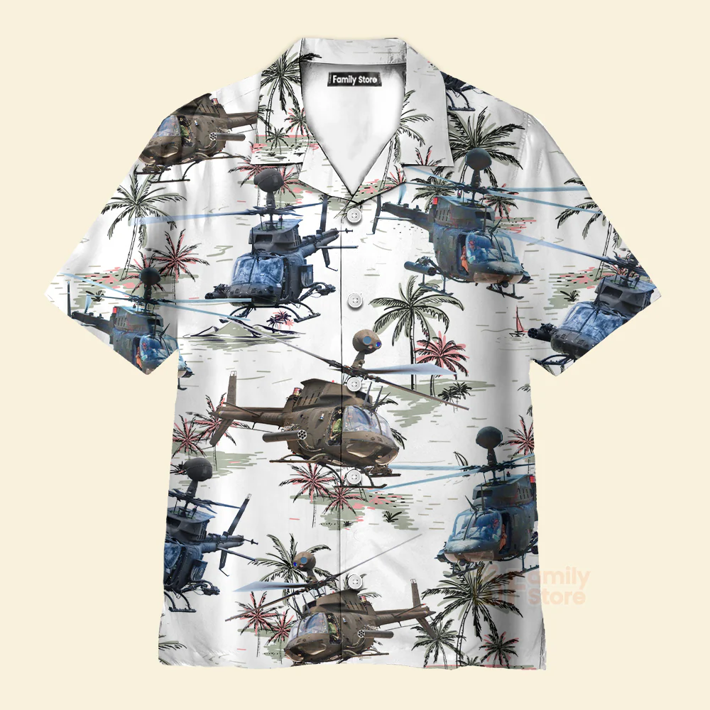 US Army Bell OH-58 Kiowa Hawaiian Shirt