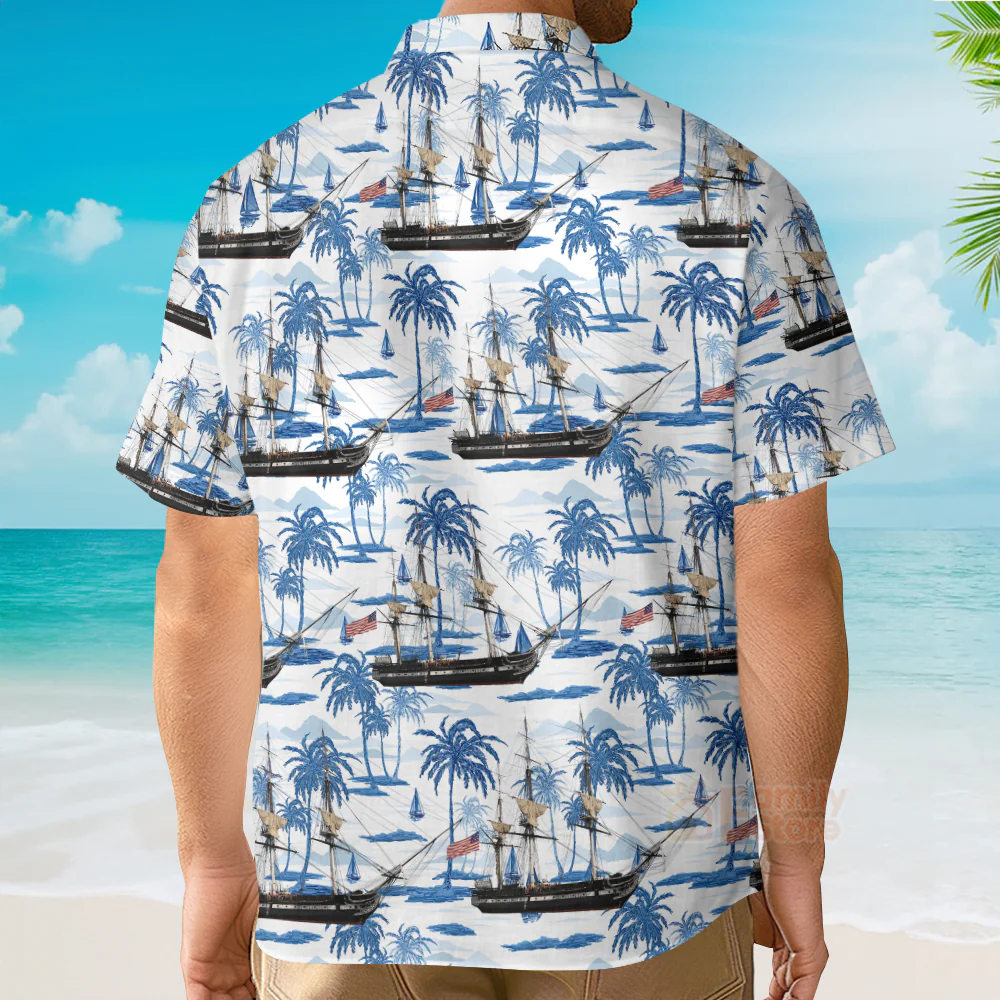 Us Navy Uss Constitution 4Th Of July Hawaiian Shirt - Image 5