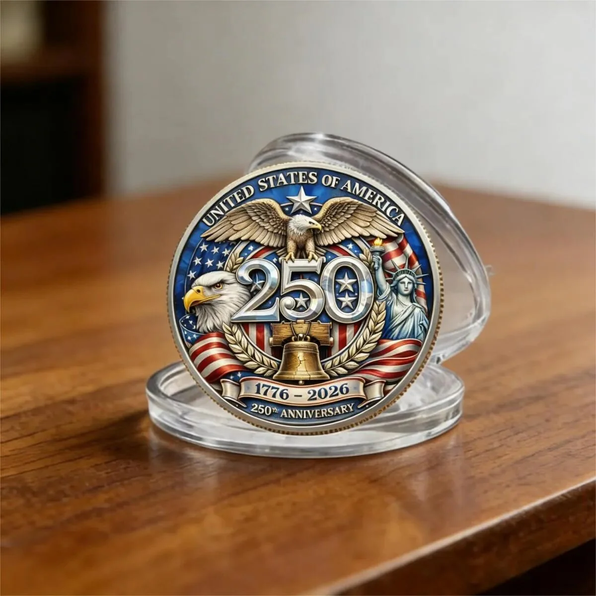 USA 250 Years Of Freedom Limited Edition - Commemorative Coin - Gift For Patriotic - Image 4
