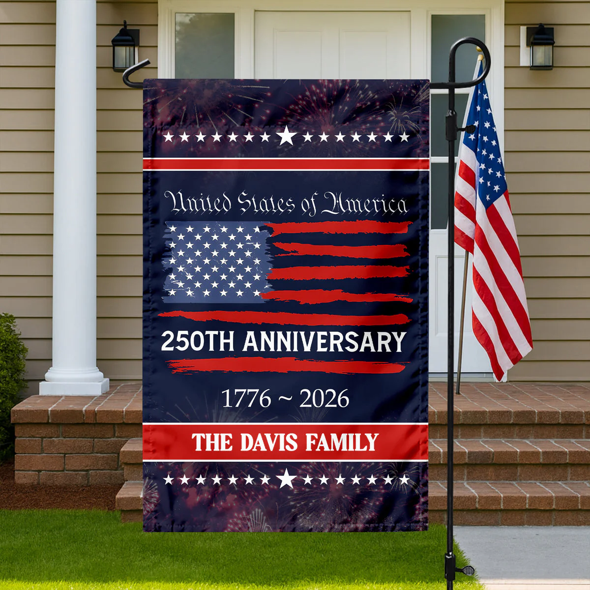 USA 250th Anniversary - Personalized Flag - Patriotic Gift For Family HN02 - Image 3
