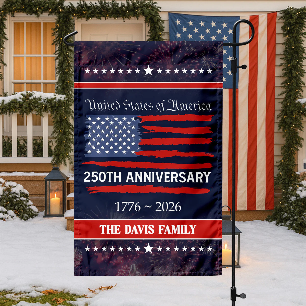 USA 250th Anniversary - Personalized Flag - Patriotic Gift For Family HN02 - Image 4