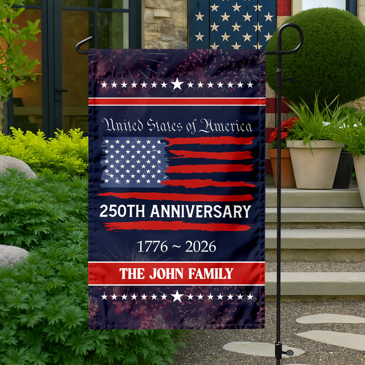 USA 250th Anniversary - Personalized Flag - Patriotic Gift For Family HN02 - Image 5