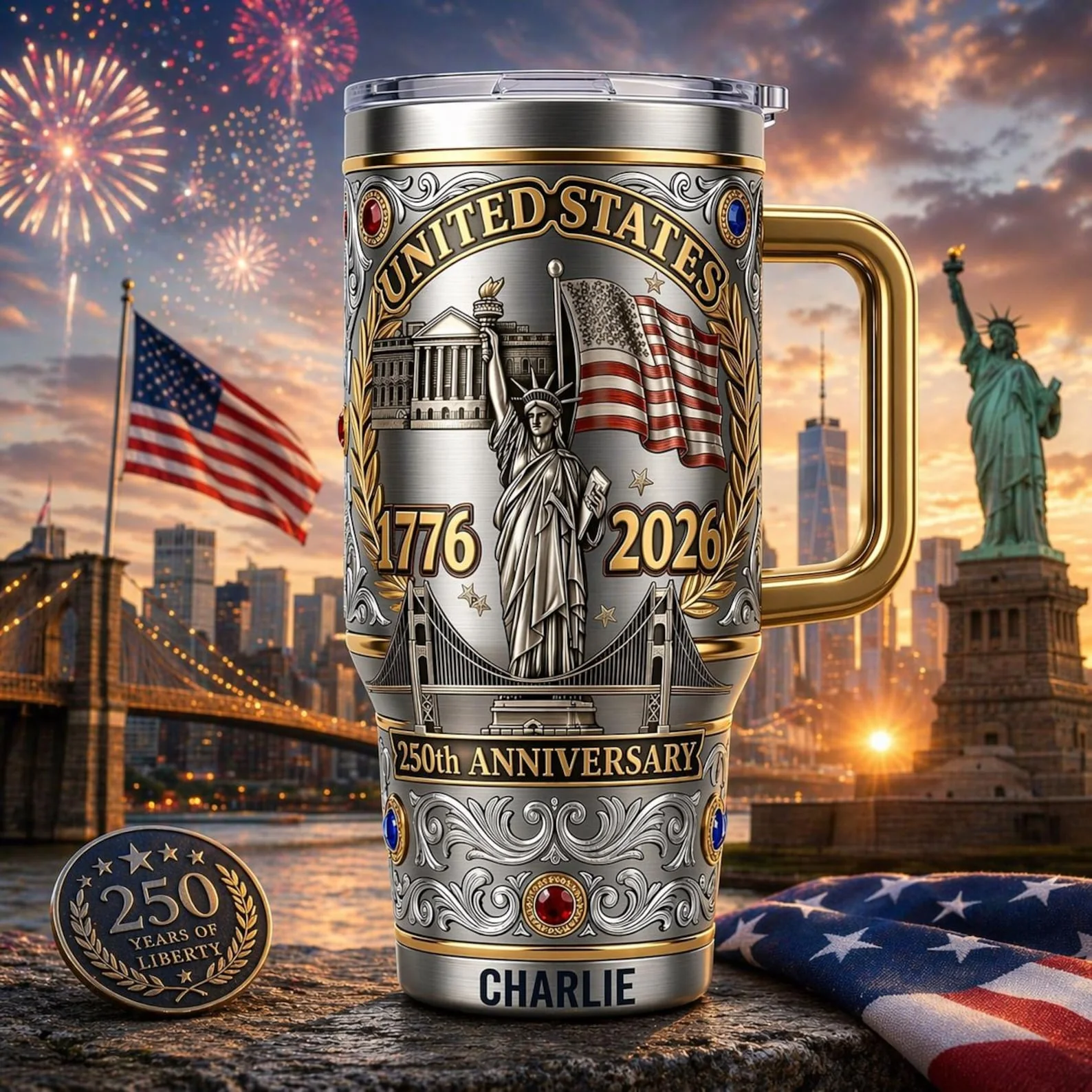 USA 250th Anniversary - Personalized Tumbler - Gift For Patriots - Image 2