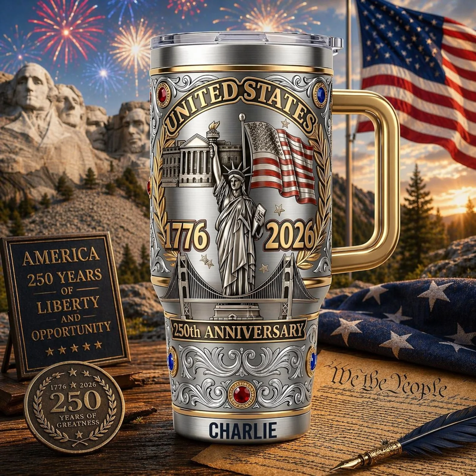 USA 250th Anniversary - Personalized Tumbler - Gift For Patriots - Image 4