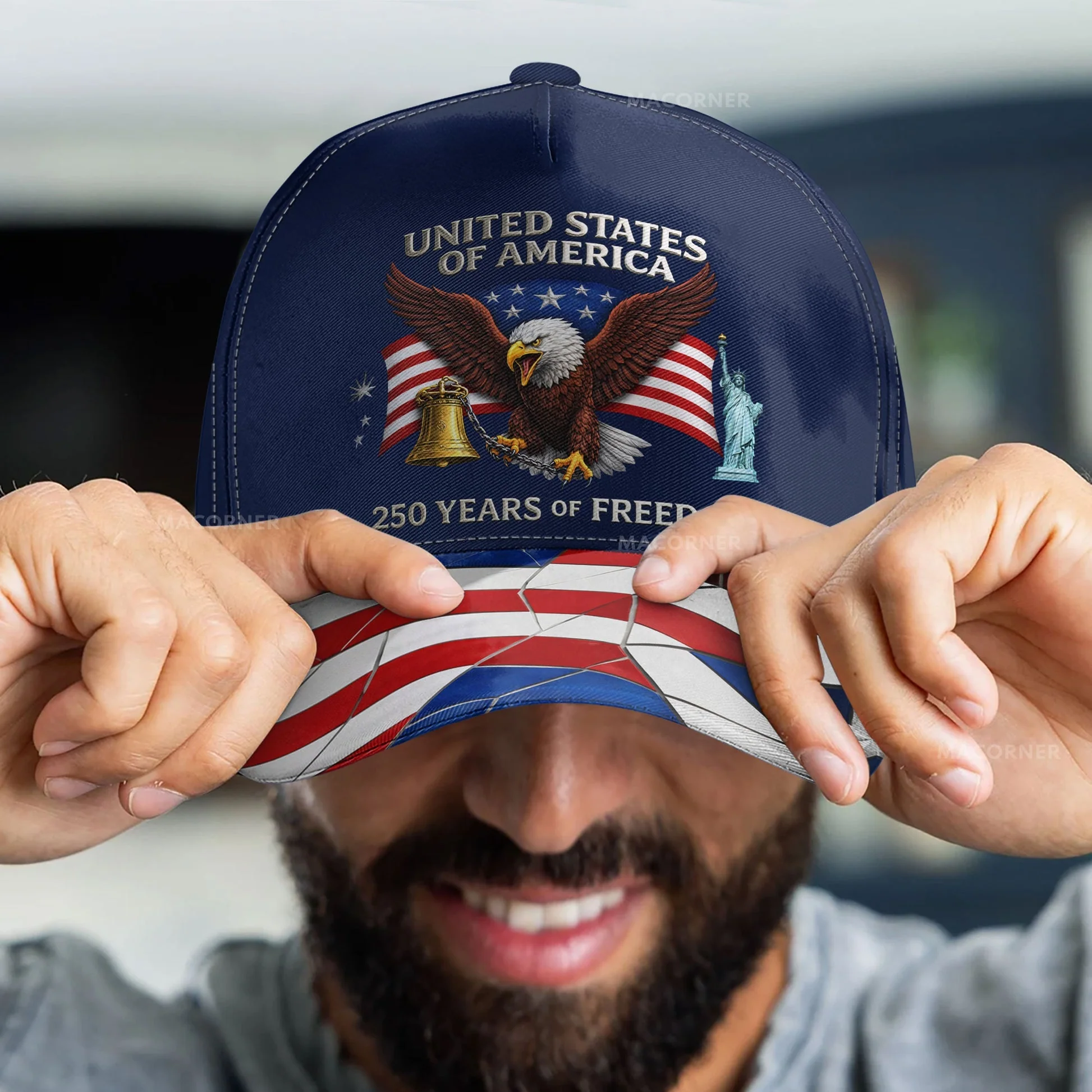 USA Independence 250 Years Prints - Personalized Classic Cap - Gift For Patriotic, Veteran | HN02 - Image 4