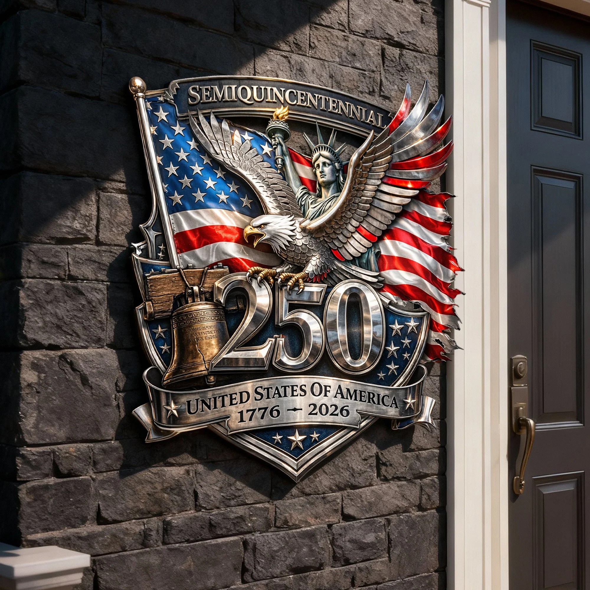 USA Semiquincentennial 250 Years Of America Anniversary - Personalized Metal Sign - Gift For Patriotic Family - Image 3