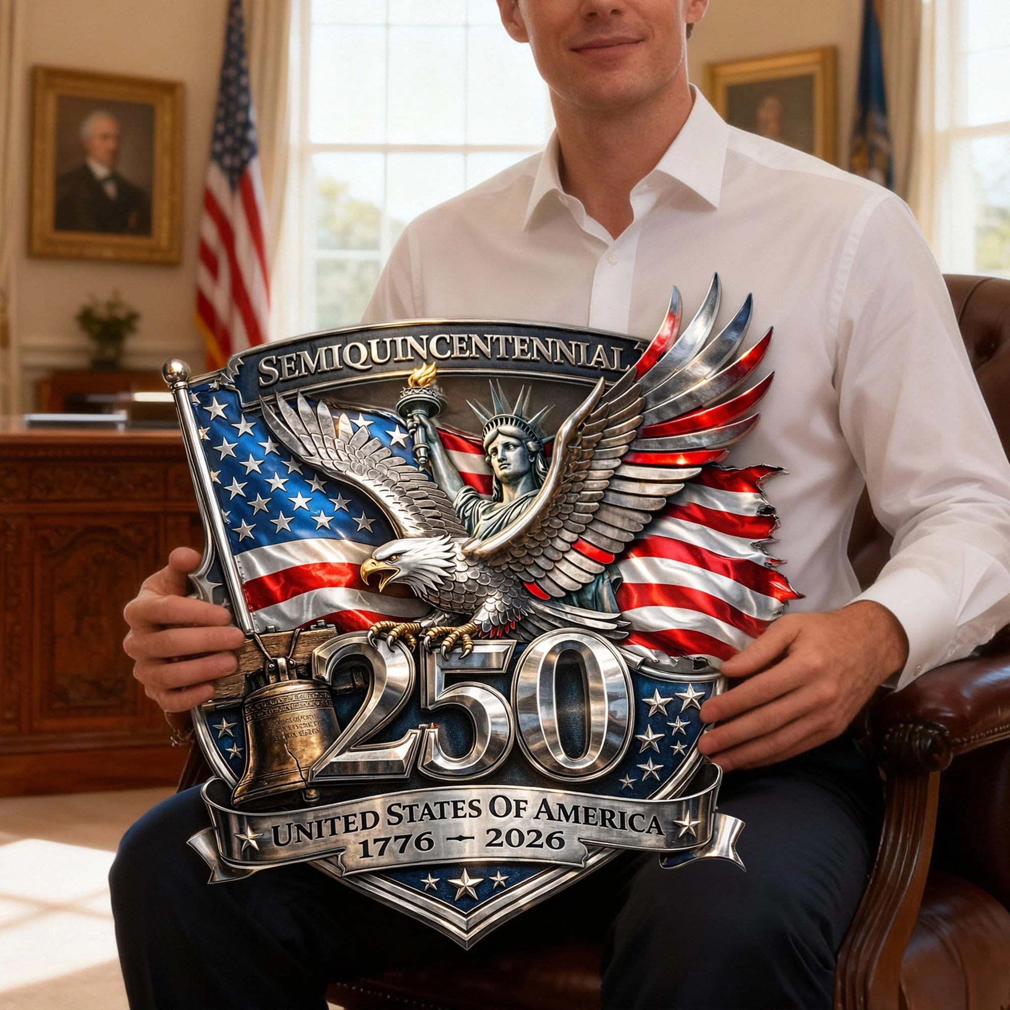 USA Semiquincentennial 250 Years Of America Anniversary - Personalized Metal Sign - Gift For Patriotic Family - Image 4