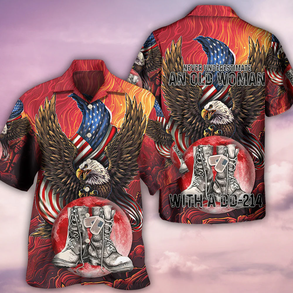 Veteran Boots Never Underestimate - Hawaiian Shirt - Image 3
