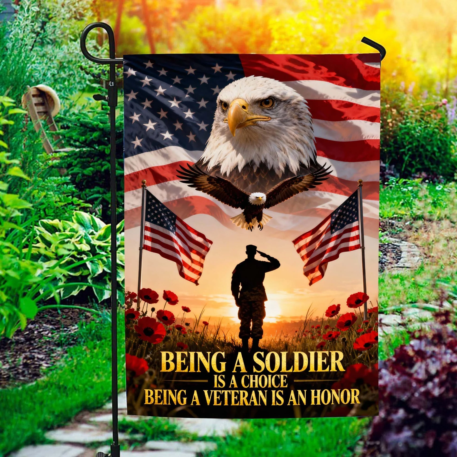 Veteran Pride Military Service Flag - Gift For Veteran, Patriotic | HN02 - Image 3