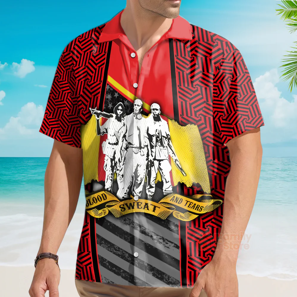 Veteran Vietnam Veteran Blood Sweat Tears - Hawaiian Shirt - Image 3