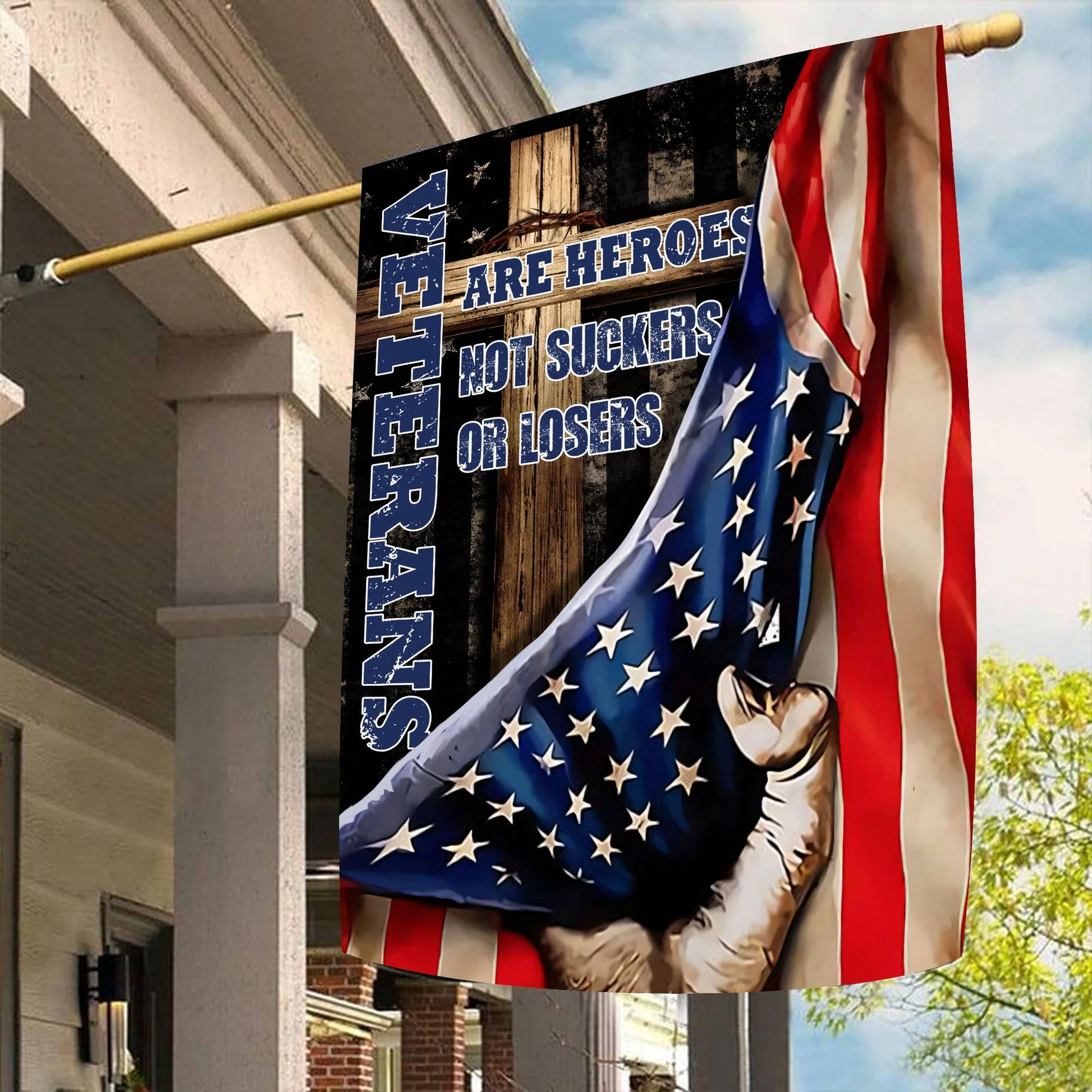 Veterans Are Heroes Not Suckers Or Losers Flag - Gift For Veteran, Patriotic | HN02 - Image 4