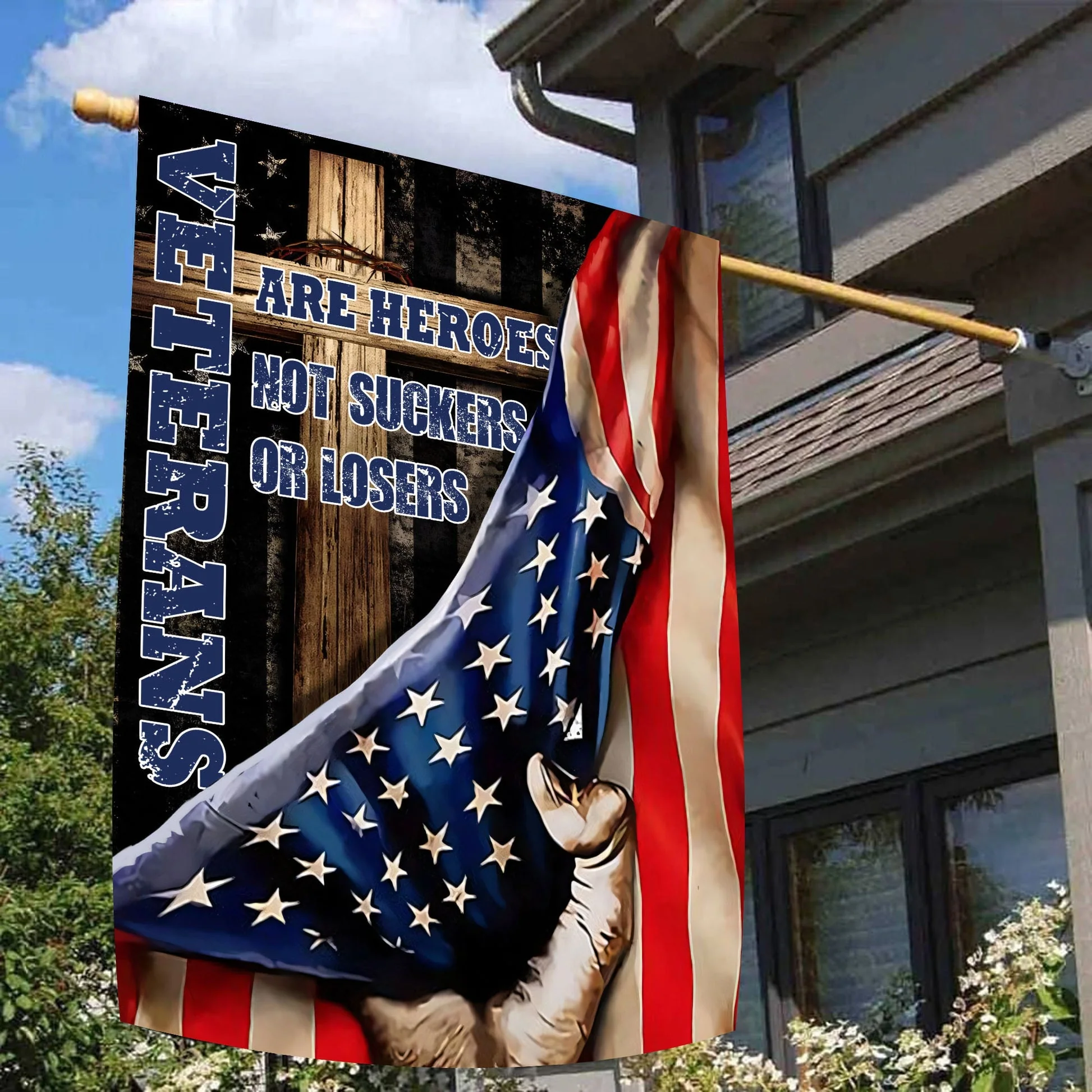 Veterans Are Heroes Not Suckers Or Losers Flag - Gift For Veteran, Patriotic | HN02 - Image 5