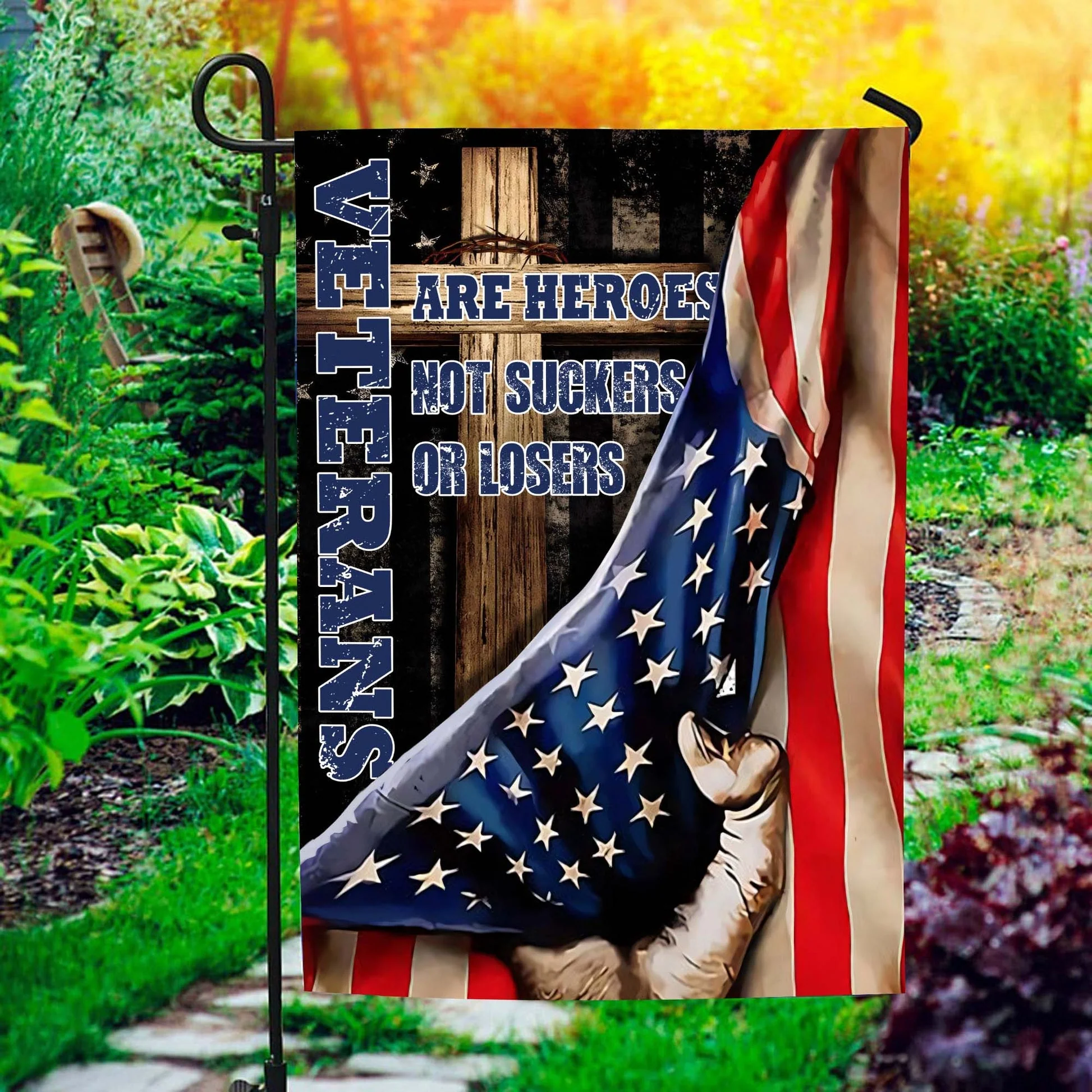 Veterans Are Heroes Not Suckers Or Losers Flag - Gift For Veteran, Patriotic | HN02 - Image 6