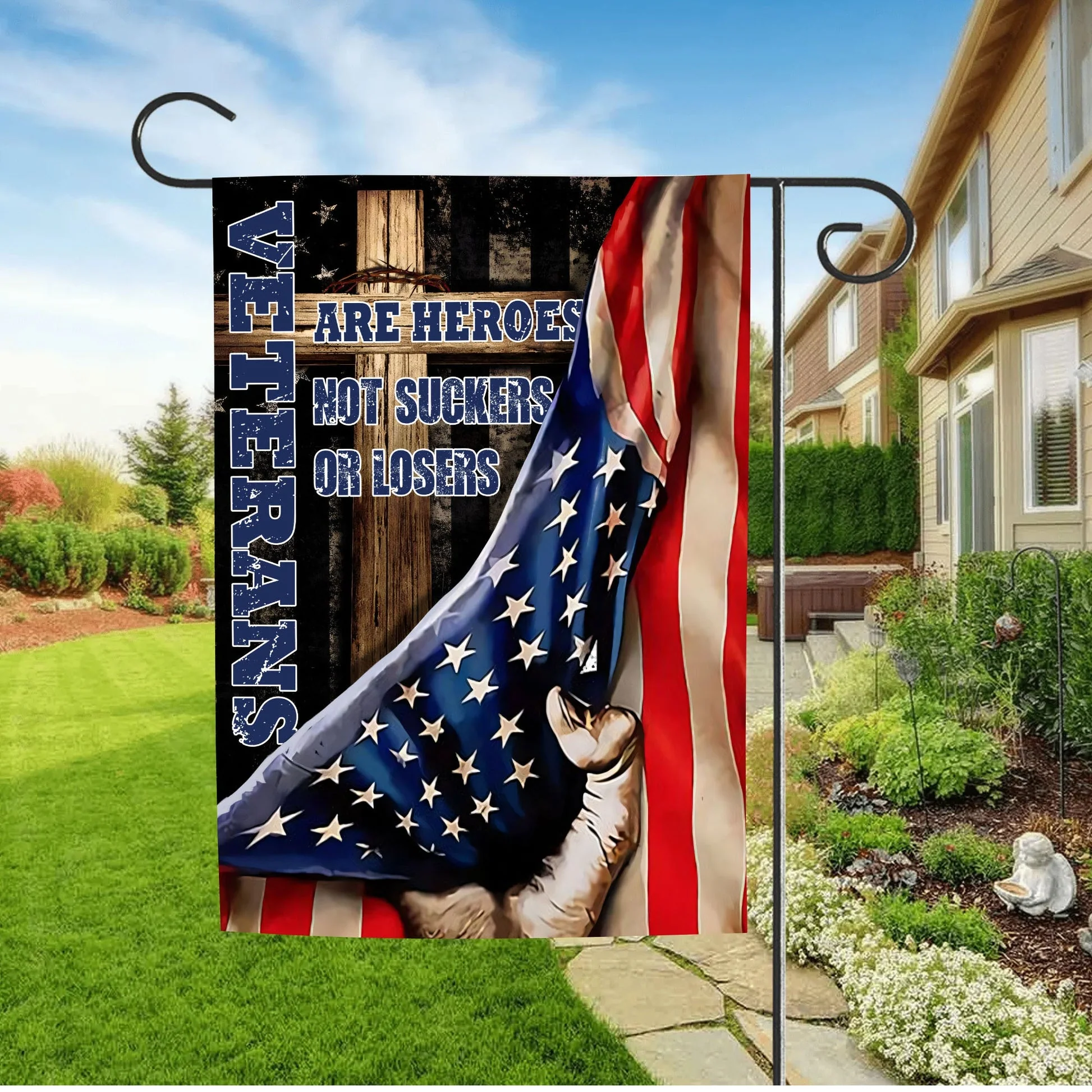 Veterans Are Heroes Not Suckers Or Losers Flag - Gift For Veteran, Patriotic | HN02 - Image 7