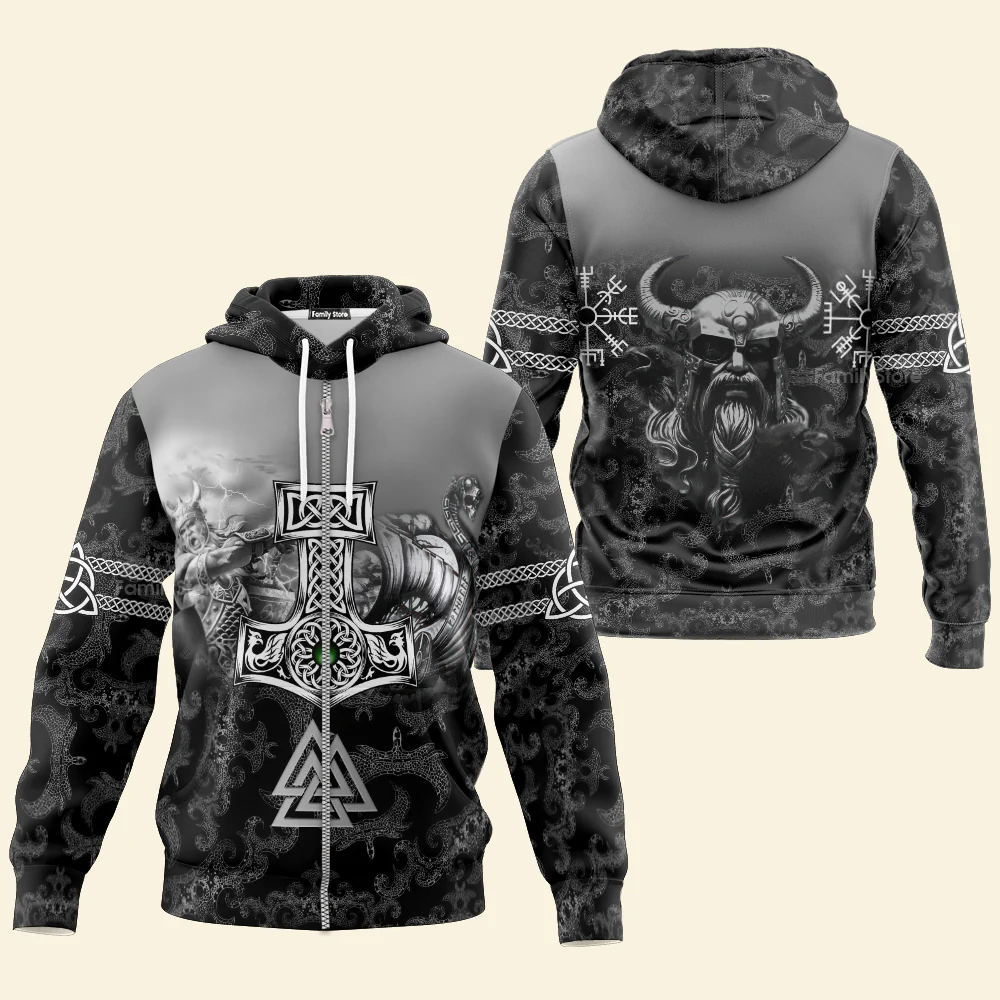 Viking Hammer Of Thor - Hoodie - Image 3