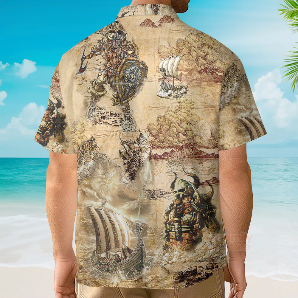 Viking Map War Hawaiian Shirt - Image 4