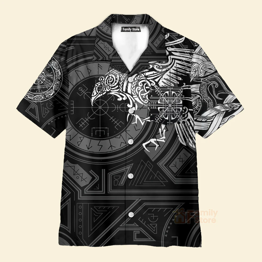 Viking Valhalla The Ravens Hawaiian Shirt - Image 2