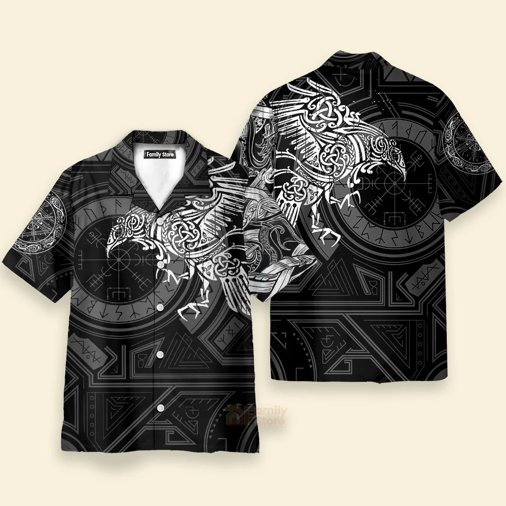 Viking Valhalla The Ravens Hawaiian Shirt - Image 3
