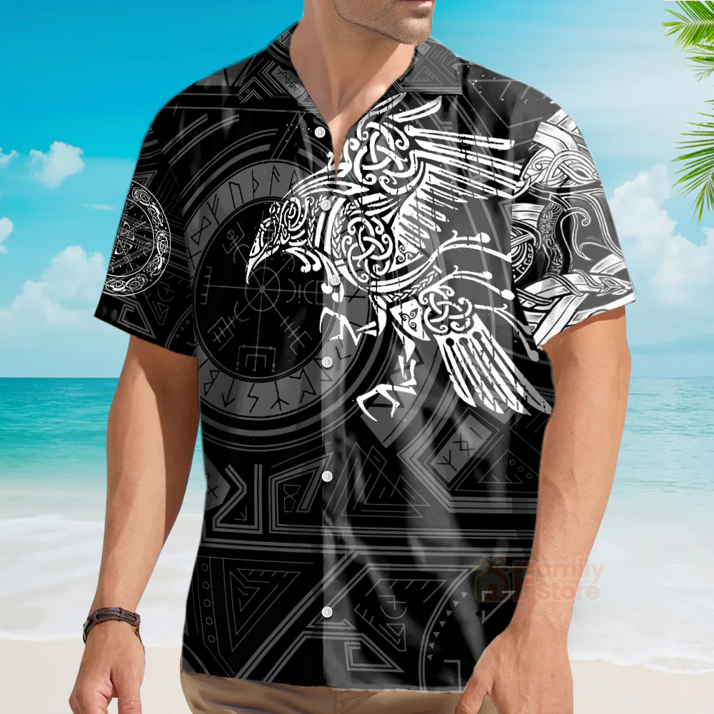Viking Valhalla The Ravens Hawaiian Shirt - Image 4