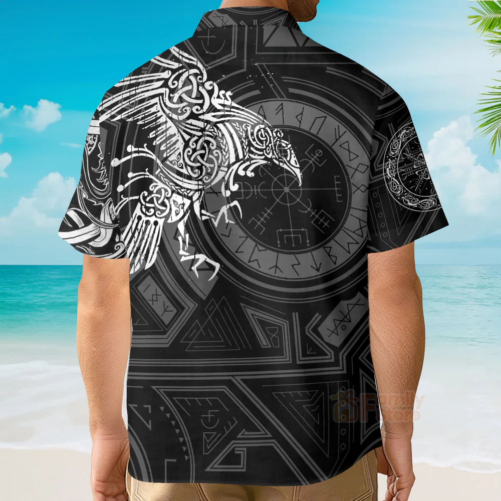 Viking Valhalla The Ravens Hawaiian Shirt - Image 5