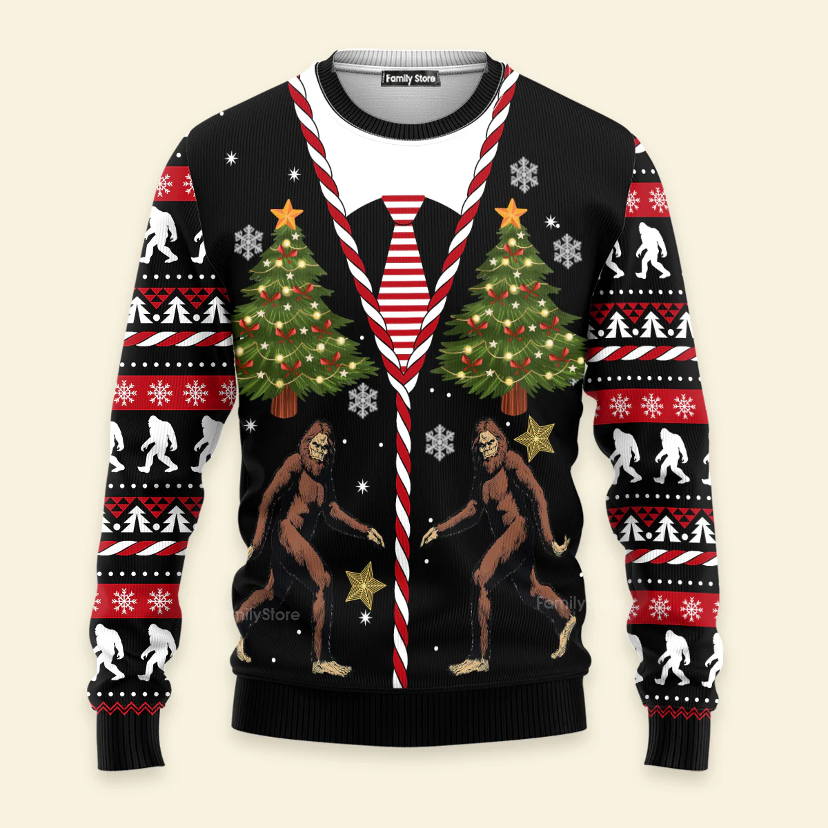 Vintage Bigfoot Funny Ugly Christmas Sweater For Men And Women - Image 2