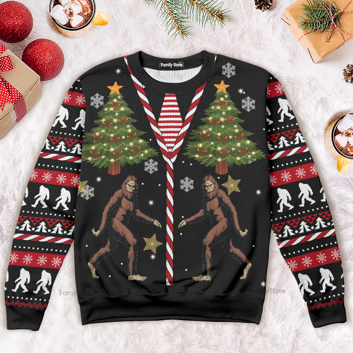Vintage Bigfoot Funny Ugly Christmas Sweater For Men And Women - Image 5