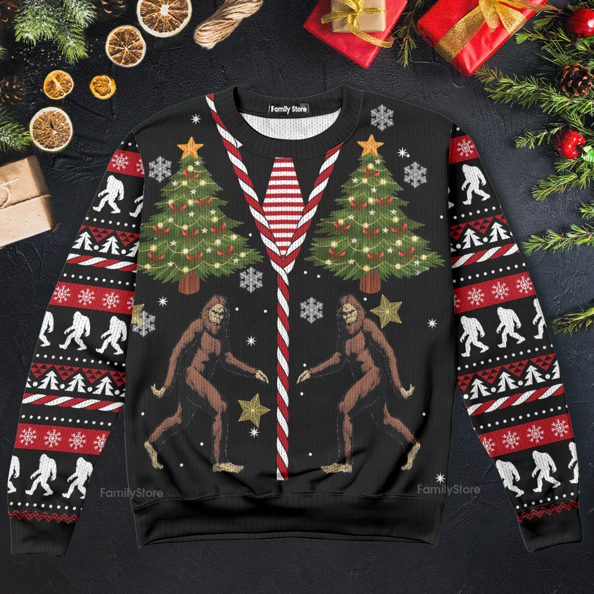 Vintage Bigfoot Funny Ugly Christmas Sweater For Men And Women - Image 6