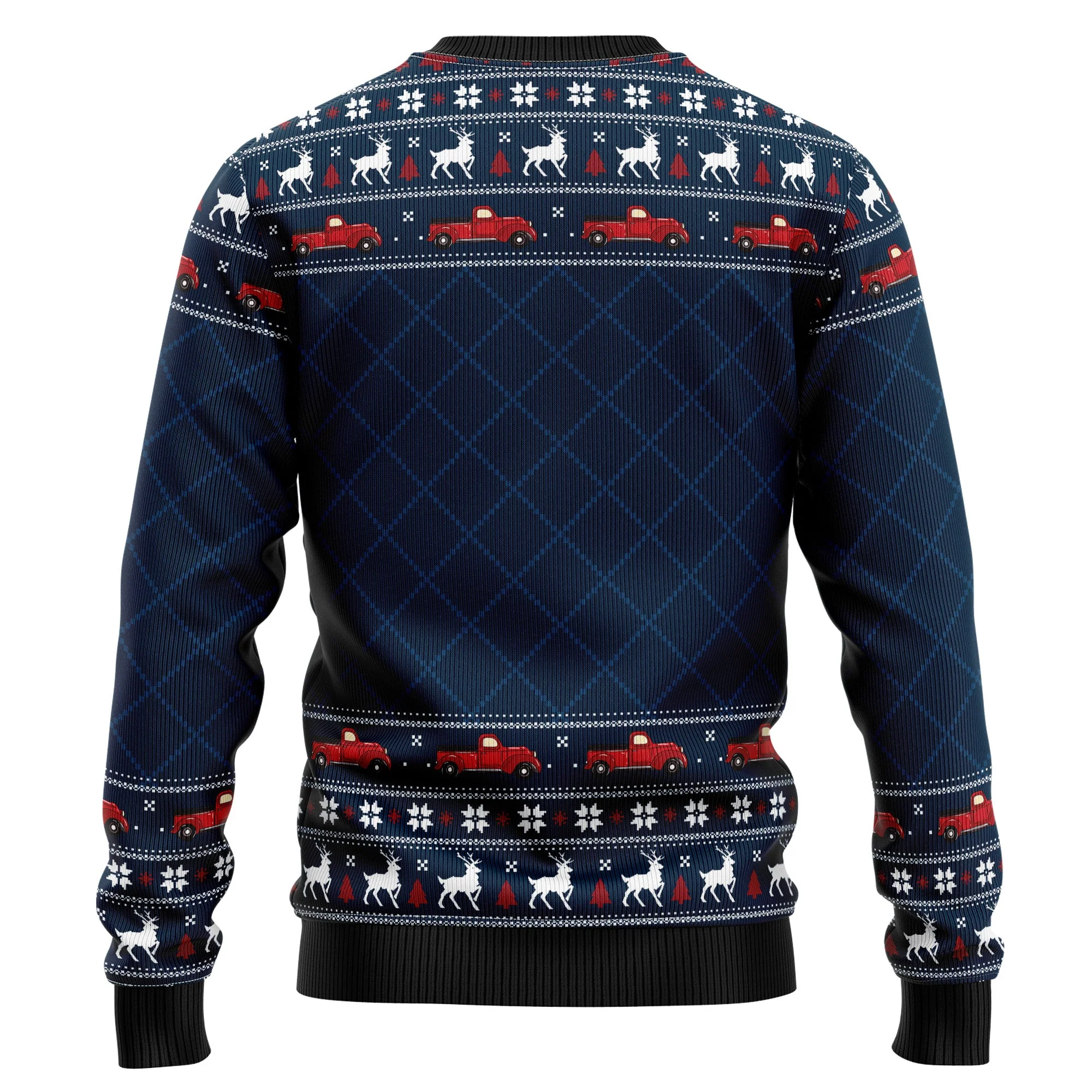 Vintage Red Truck - Funny Ugly Christmas Sweater - Image 3