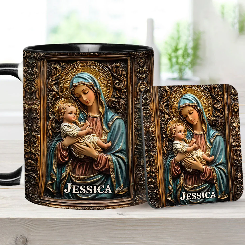 Virgin Mary & Baby Jesus - Personalized Christian Accent Mug - Gift for Christian BA01 - Image 17