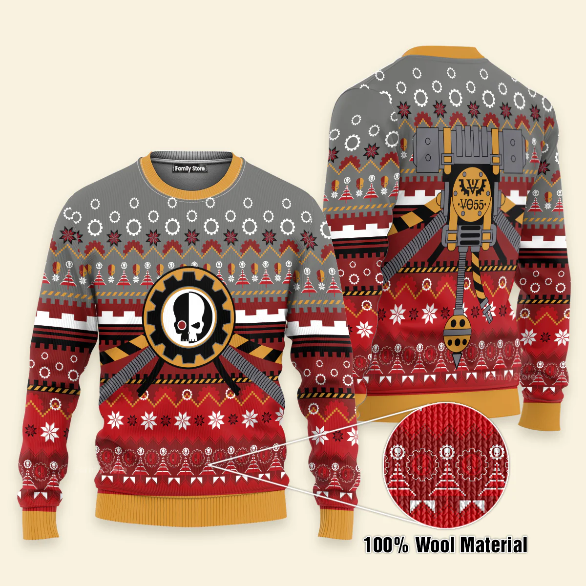 Warhammer Adeptus Mechanicus Iconic - Ugly Christmas Sweater - Image 3