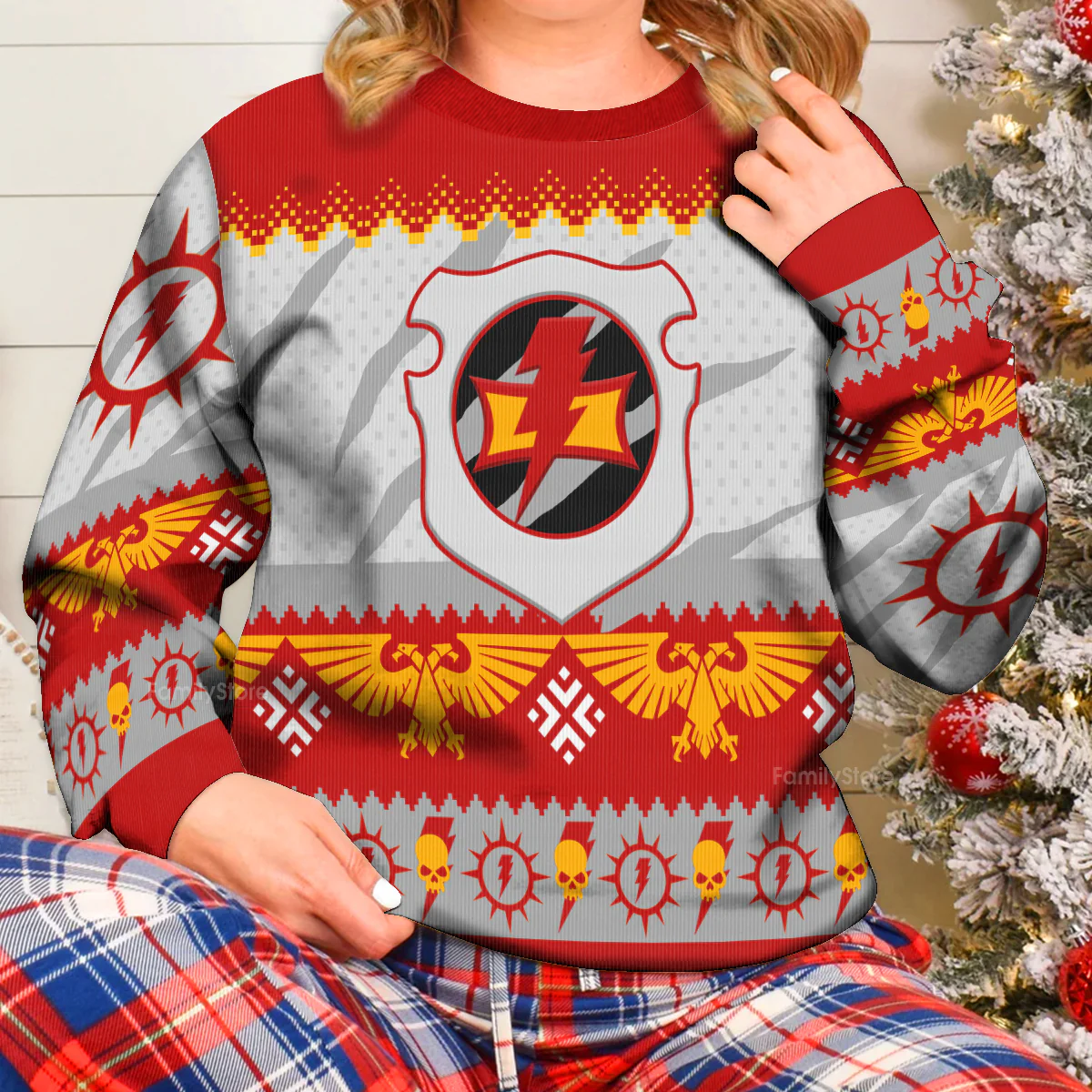 Warhammer White Scars Iconic - Ugly Christmas Sweater - Image 4