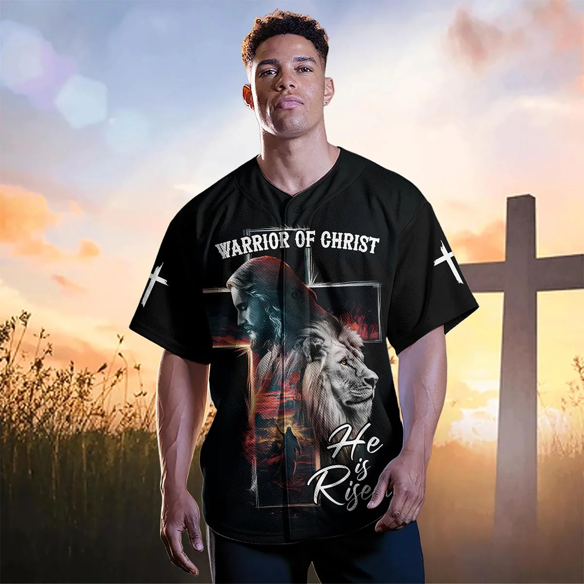 Warrior of Christ He is Risen Baseball Jersey Bundle - Image 10