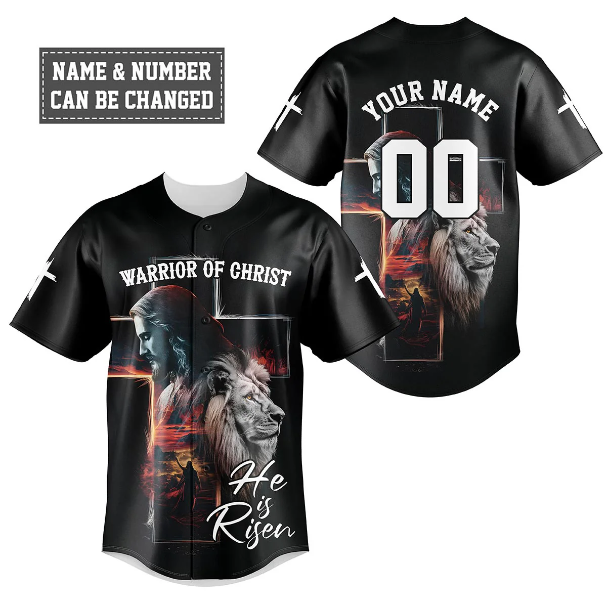 Warrior of Christ He is Risen Baseball Jersey Bundle - Image 2